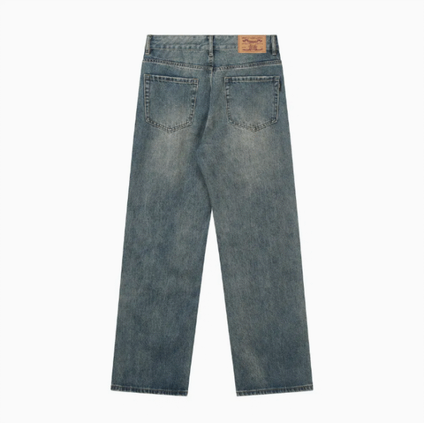 CasualCity Men’s Baggy Pants Vintage Blue Denim - Image 3