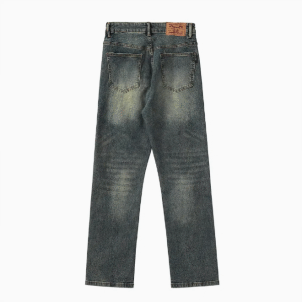 CasualCity Men’s Wide Leg Pants Grey Retro Denim - Image 2