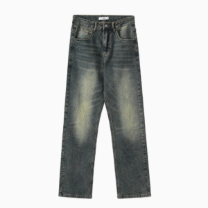 CasualCity Men’s Wide Leg Pants Grey Retro Denim