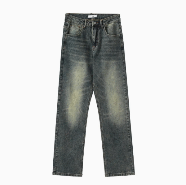 CasualCity Men’s Wide Leg Pants Grey Retro Denim