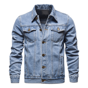 Men’s Denim Jacket Light Blue Slim Fit Jean Jacket