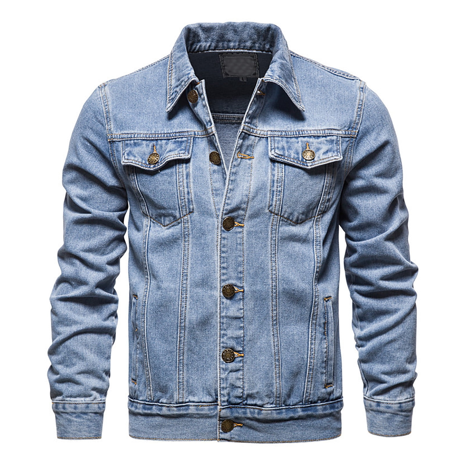 Men’s Denim Jacket Light Blue Slim Fit Jean Jacket