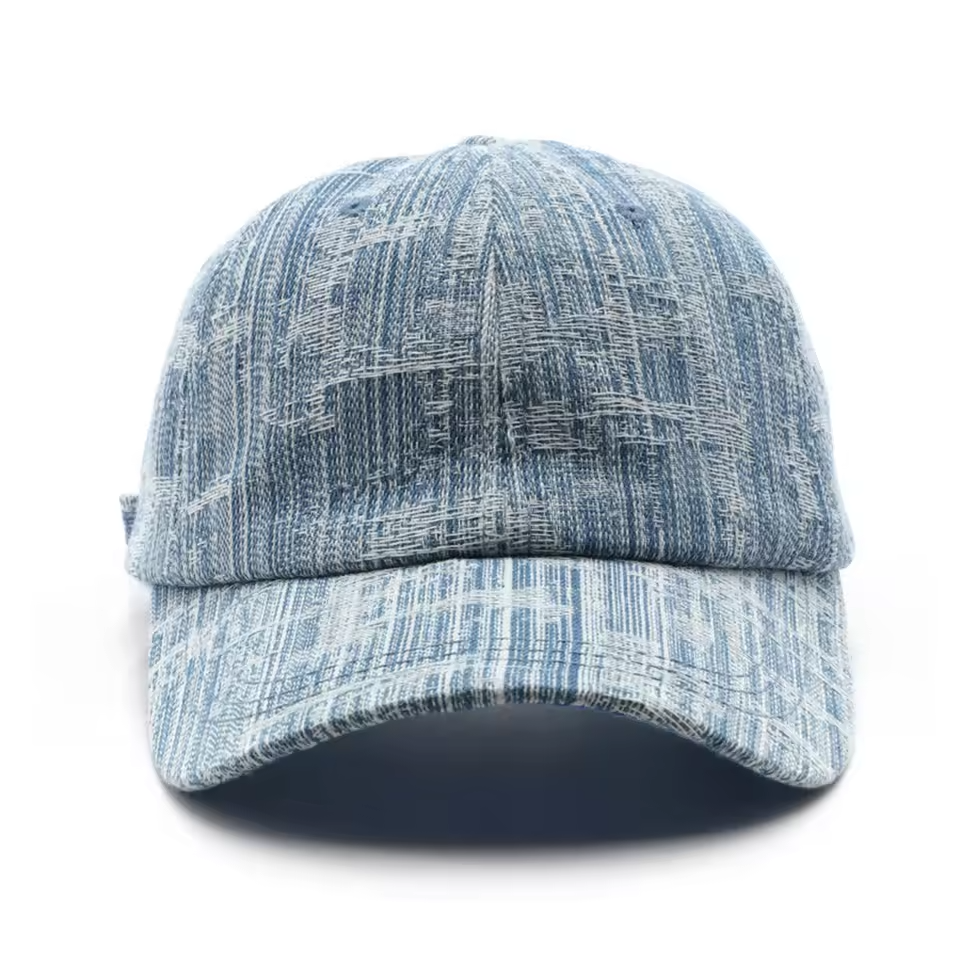 Casualcity Denim Baseball Cap for Men Light Blue Adjustable Snapback Truck